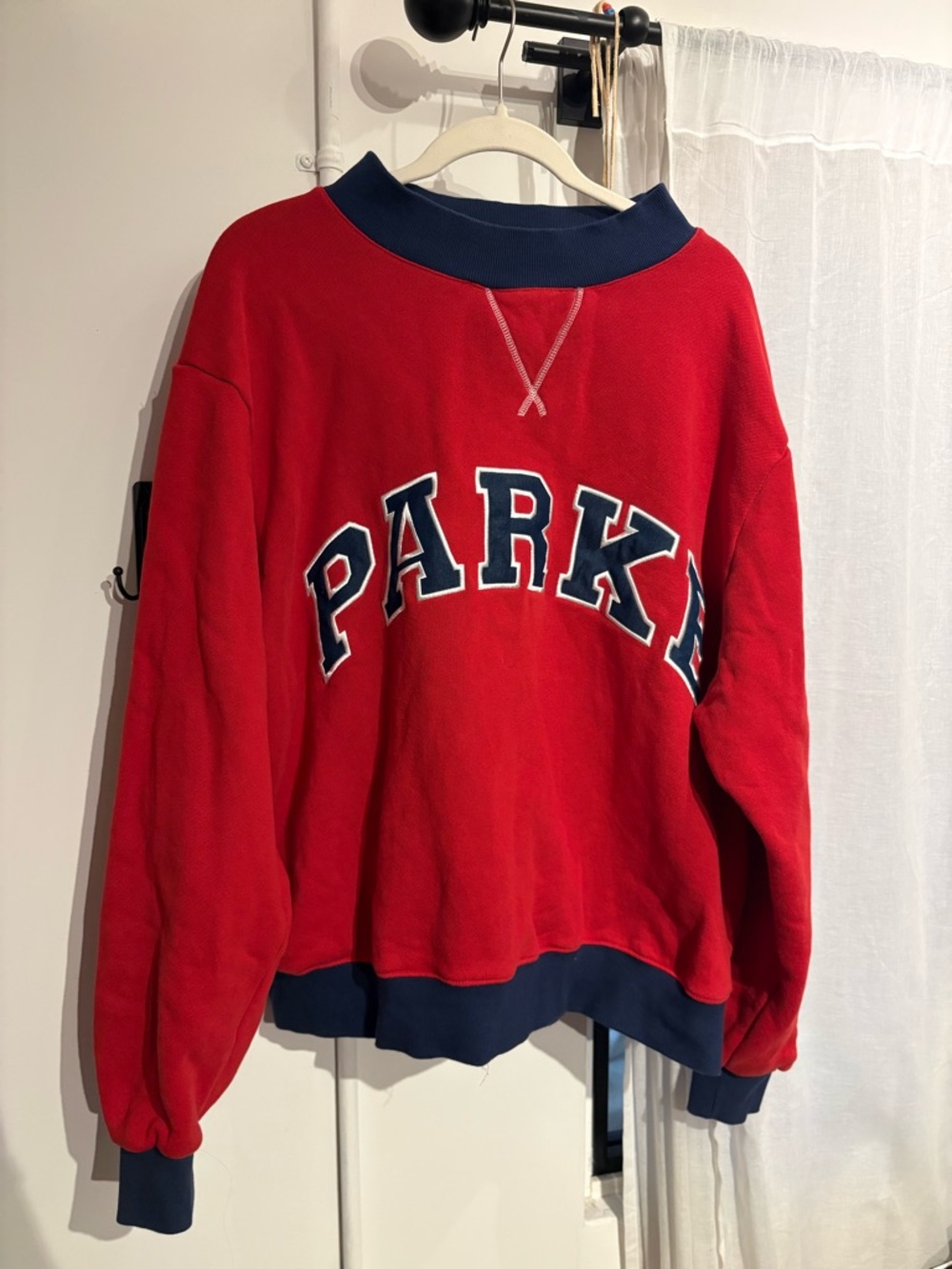 Parke Red and Blue Women's Sweater - Picture 3 of 5